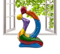 Generisch Decorative Pair of Sculptures as Romantic Decoration, Colourful Kiss Figure as Desk Decoration, Statue of Love, for Fireplace, Workplace, Holiday, Cupboard, Living Room, Home and