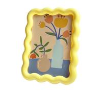 Generisch Decorative Picture Frame, Yellow Desktop and Wall Hanging, Creative Home Decoration for Desk, Bookcase, Perfect for Living Room, Bedroom, Wedding Gift, 17.5 x 13.5 cm