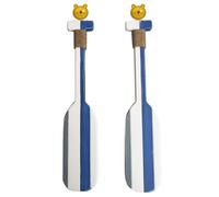 Generisch Decorative Wooden Paddle - Pack of 2 Marine Pendants, Mediterranean Style, DIY Piece, Creative Modern Design, Rustic Nautical Wall Piece For The