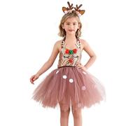 Generisch Deer Costume, Christmas Cute Skirt, Reindeer Costume with Tutu and | For Children Role Play Celebration Performance Photo Shooting Stage Show Birthday Carnival Event Party Festival