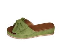 Generisch Delicate summer slippers with knot detail at the front, lightweight thick-soled slippers with comfortable footbed for everyday use, open toe heel, plain with bow to match casual trousers
