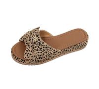 Generisch Delicate summer slippers with knot detail at the front, lightweight thick-soled slippers with comfortable footbed for everyday use, open toe heel, plain with bow to match casual trousers
