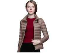Generisch Delivery Saturday for Women Without Windproof Winter Coat Recycled Insulation Slim Short Winter Coat with Warm White Duck Down Coat Outerwear Army, khaki, L