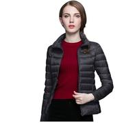 Generisch Delivery Saturday for Women Without Windproof Winter Coat Recycled Insulation Slim Short Winter Coat with Warm White Duck Down Coat Outerwear Army, black, L
