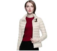 Generisch Delivery Saturday for Women Without Windproof Winter Coat Recycled Insulation Slim Short Winter Coat with Warm White Duck Down Coat Outerwear Army, White, M