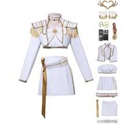 Generisch Demon Hunters Mira Cosplay HUNTERX Costume Anime Jacket Skirt Corset Earrings Adult Women Halloween Outfits Accessories (White Mira, L)