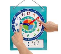 Generisch Demonstration Clock - 34.3 x 27.7 cm Educational Teaching Clock | Writeable and Erasable with Pen | Double Sided Learning Clocks for Kids | Cute Style for Home