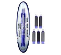 Generisch Desk Pens with Click Mechanism - Transparent Barrel 0.38 mm Refillable Fountain Pen | Writing Material for Family Friends Office School Journaling Sketching Marking