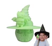 Generisch Desk Printed Halloween Printed Halloween Creative Halloween Statue with Witch Hat Miniature Ornaments Haunted House Props for Dashboard Study Room