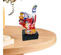 Generisch Desk Statue, Hand Statue, Colourful Graffiti Gesture Finger Figures, Thumb Peace Figures, Table Toppers with Signal Function, Table Sculpture for Living Room and Bedroom