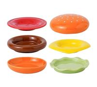 Generisch Dessert - 6 Tiers Hamburger Appetizer | Stackable Cute Dinnerware Ceramic Burger Shape Kitchen Dishes For Birthday Hous Stackable Design, These Ceramic Are Cewarming Mother's Day