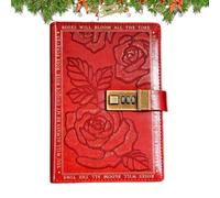 Generisch Diary with Lock | B6 Secret Diary | 224 Pages Leather with Rose Motif Hardcover with Lines Planner | for Children Adults Girls Teenagers School Travel Christmas Birthday