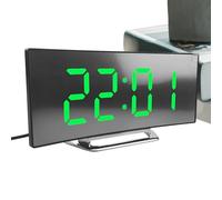 Generisch Digital Alarm Clock, Optimal Readability & Midnight Performance, Portable Snooze Calendar, Clock Large Screen Curvature, LED Smart Brightness Sensor for Safe Use