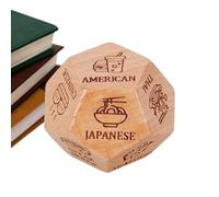 Generisch Dinner Decision Dice, Date Night Dice, Wooden Dice "What to Eat" - 12-Sided Dice for Eating, Funny Dating Decision Game, Reusable for Christmas, Birthday
