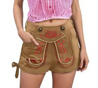 Generisch Dirndl Blouse Women's Casual Shorts with Pockets, Comfortable Design with Button Front, Perfect for Everyday Wear and Beer Festivals.Pair with Shirts for a Stylish, khaki, XXL