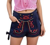 Generisch Dirndl Blouse Women's Casual Shorts with Pockets, Comfortable Design with Button Front, Perfect for Everyday Wear and Beer Festivals.Pair with Shirts for a Stylish, navy, XXL