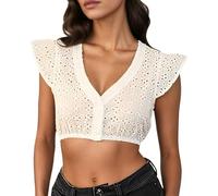 Generisch Dirndl Blouse Women's Tube Tops for Festivals, Casual Outings Everyday Use: Beer Festival Blouse with Lace Design, White, L