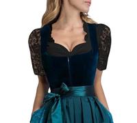 Generisch Dirndl Blouse Women's V-Neck Oktoberfest Costume Long Sleeve Costume Blouse Dirndl Blouse Elegant Short Tops Short Sleeve Festive Lace Blouse Base Blouse for Dirndl Dress, E Black, 3XL