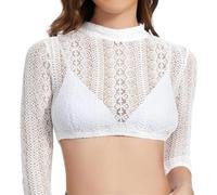 Generisch Dirndl Blouses for Women Dirndl Blouse V-Neck Costume Blouse White Dirndl Blouses Traditional Bodice Simple Apron Lace White Costume Blouse Women's White Party / Work, White-i, M