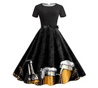 Generisch Dirndl for Women - Midi Dirndl Set Women's Complete Dirndl Dresses with Blouse and Costume Skirt Oktoberfest Outfit Lace Costume Dress Elegant Costume Fashion Dresses Festive Dirndl Dress