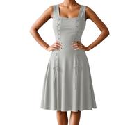 Generisch Dirndl Long Cosplay Costumes, Dresses for Women, Medieval Theme Outfits for Halloween, Role Play, Versatile Design for All Medieval Everyday in Medieval Europe, gray, XS