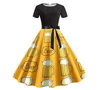 Generisch Dirndl Women's Costume Dress Dirndl Dress Costume Fashion Costume Bodice Costume Skirt for Oktoberfest Special Occasions Dirndl Blouse Dirndl Apron Lace Apron Festive Dresses, yellow, XL