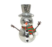 Generisch Disco Mirror Ball Reflective Ornament with Knitted Scarf and Knitted Hat Disco Party Decorations for Dining Table and Holiday Carnival Stage Performance Family Reunion Win