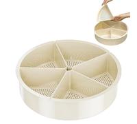 Generisch Divided Serving Plate, Turntable with 5 Compartments, Round Vegetable Plate, Divided Rotating Serving Plate, for Parties, Entertainment, Picnics, Camping, Christmas, Thanksgiving, Travel