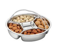 Generisch Divided Serving Tray - Divided Appetizer Plate, Stainless Steel Steam Dish with Handle, Divided Serving Tray for Home, Apartment, Parties, Camping