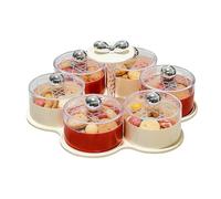 Generisch Divided Serving Tray with Lid, Rotating Party Serving Plate as Display, Serving Tray for the Table, Children, Adults, Travel, Picnic, Catering, Hosts and Entertainment