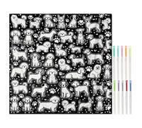 Generisch DIY Colouring Blanket - Washable Colour Your Own Sofa Throw with Funny Cat Dog Design, Creative Paintable for Kids Adults, Soft Couch Bed Cover Home Decor Living Room Bedroom Party Activity