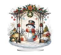 Generisch DIY Diamond Painting Christmas Table Decoration Diamond Painting Snowman Decoration Ornaments Diamond Painting Standing Art Set Christmas Decoration Gift House Gift