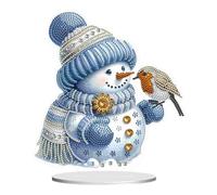 Generisch DIY Diamond Painting Christmas Table Snowman Standing Art Set - Ornaments and Decoration Gift for House