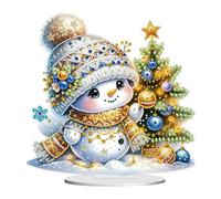 Generisch DIY Diamond Painting Christmas Table Snowman Standing Art Set - Ornaments and Decoration Gift for House
