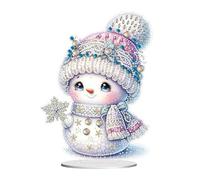 Generisch DIY Diamond Painting Kit - Christmas Table Decoration Set with Snowman Ornaments and Standing Art - Gift House Decoration