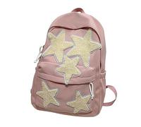 Generisch Dog Backpacks Pug Homemade Five-Pointed Star Backpack, Omnibus College Student School Bag, Female High School Backpack Women's Shoulder Bags, red, One Size, Rucksack Backpacks