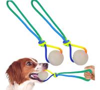 Generisch Dog Ball - Pack of 2 Tug Game Interactive Chewing Game with Rope Dog Ball, for Small, Medium and Large Breeds Puppies Indoor Game Mental Stimulation Against Boredom