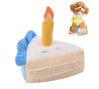 Generisch Dog Birthday Cake Toy - Plush 16 x 17 cm | Squeaky Cake for Dogs, Plush Chew Toy | Cake Shaped Plush Toy as a Birthday Gift for Outdoor Use