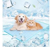 Generisch Dog Cooling Mat, Cooling Mat for Summer, Dogs for Dogs & Cats, Self-Cooling Mat for Pets, Summer Pet Ice Pad, Abrasion and Bite Resistant, Natural Cooling (Blue, XS)