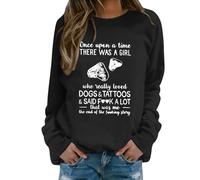 Generisch Dog Mom Sweatshirt For Women Just A Girl Who Dogs She She Could But Her Dog Was Asle On Her Lap Crew Neck Pullover Women, black, L