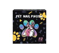 Generisch Dog Nail - Nylon ABS 14.6 x 14.5 x 1.5 cm | 12-Colour Brush Tip Nail Pens | Waterproof Pet Grooming Accessories for Daily Medium Kitten Small Puppy Travel Groomers Events Holiday Party