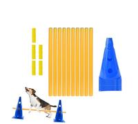 Generisch Dog Obstacle Course for Dogs | Training Hurdles with Poles and Marker Cones | Slalom Poles & Practice Cones - for Outdoor Use, Garden, Park, Home and Playgrounds