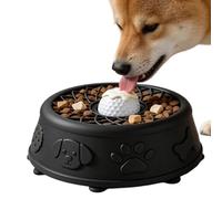 Generisch Dog Thinking Toy, Silicone Slow Feeding Bowl for Pets, Dog Feeding Bowl with Rolling Ball for Puppies and Kittens of All Sizes, Bathtub, Tiles, Behavior Change, Daily