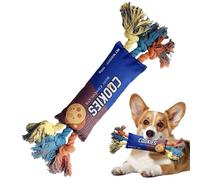 Generisch Dog Toy with Squeaky, Chip Bag Shape, Squeaky Teething Ring, Cotton Play Rope for Dogs, for Strong Chewers as well as Puppies and Kittens, Also for Home, Indoor, Travel and