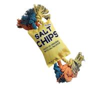 Generisch Dog Toy with Squeaky Function, Chip Bag Shape, Squeaky Teething Ring, Cotton Play Rope for Dogs, for Small, Medium, Large Dogs, Puppies, Cats, House On the Go