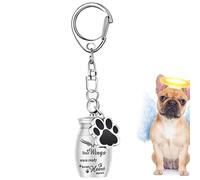 Generisch Dog Urn Ash, Small Memorial Keepsake for Puppy Paw, Jewellery Perfume with Bottle Key Ring, Human, Memory Ceremony for Cat, Travel, Home Display, 2.76 x 0.63 Inches