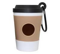 Generisch Dog Waste Bag Holder, Coffee Cup Organiser with Carabiner Hook for Pets, Practical Waste Dispenser for Walks and Outdoor Travel (Black, One Size)