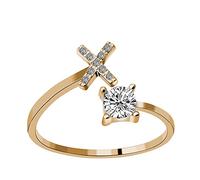 Generisch Door Handle Rings Ring Rhinestone Set Zirconia Open Adjustable Rings Jewellery Accessories Gifts Elegant Diamond Rings for Women Rings Dream Catcher Wood, one size, Metal, No Gemstone