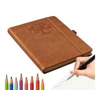 Generisch Dot Notebook, Retro Leather Cover in Diary Style, Notebooks for Writing, Planning & Tracking - for Writing, Notes, Planning at School, Work, Home and Office