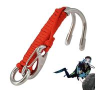 Generisch Double Diving Hook, Cave Diving Hook, Stainless Steel Diving Hook with Rope, Safety Equipment with for Cave and Current Diving, Underwater Activities and Sport Diving